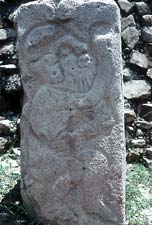 Bearded figures from Monte Alban, Mexico, circa 600 BC